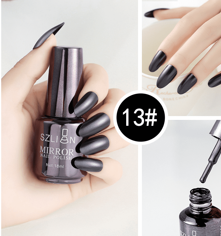 Shiny Mirror Finish Silver Nail Polish