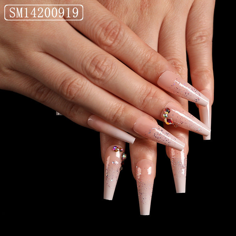 Trapezoidal coffin fake nails